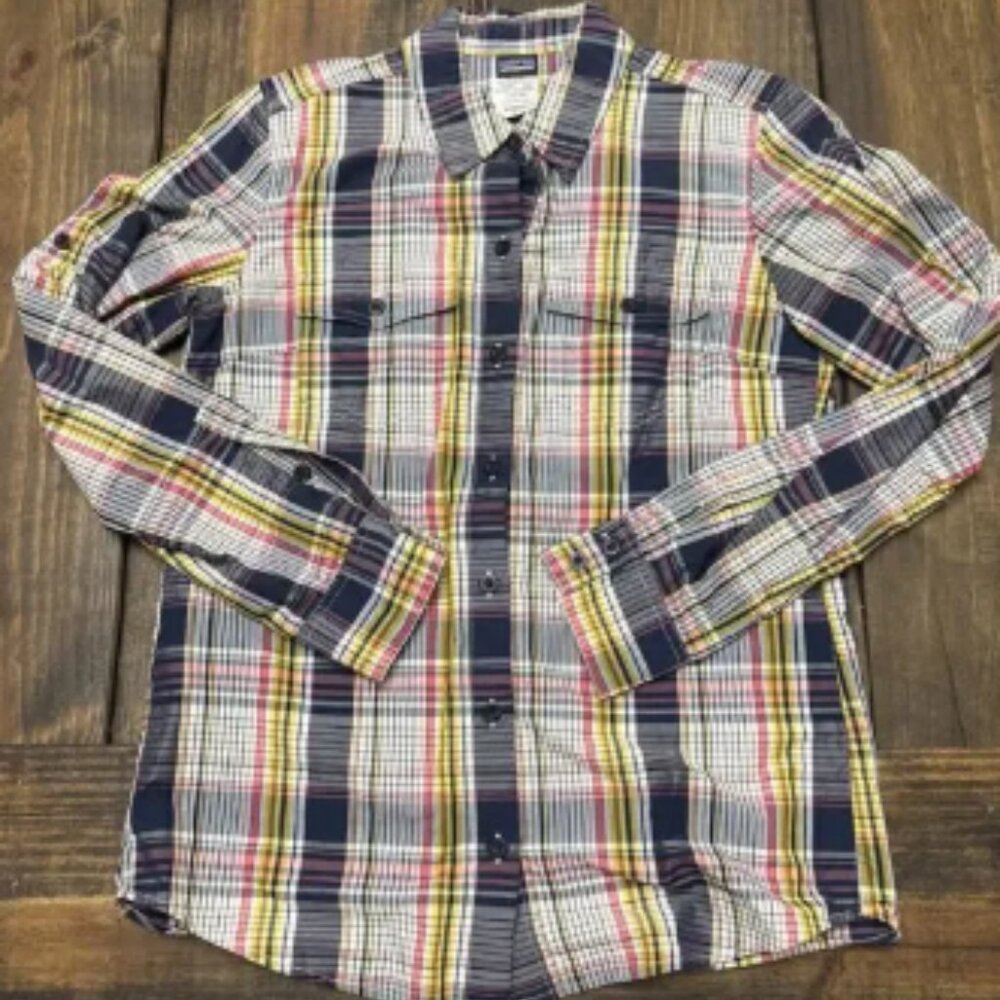 Patagonia Organic Cotton Plaid Button Down Long Sleeve Women’s Shirt Sz 2‎